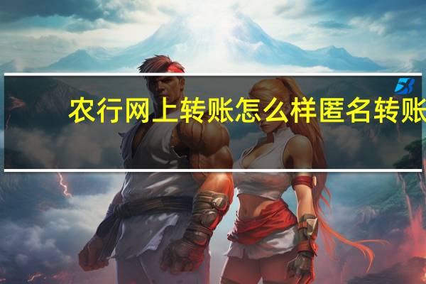 农行网上转账怎么样匿名转账(农行网上转账)