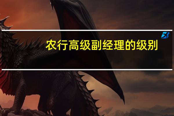 农行高级副经理的级别