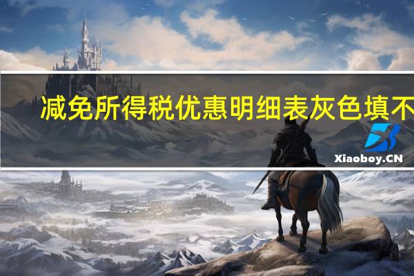 减免所得税优惠明细表灰色填不上（减免所得税优惠明细表怎么填）