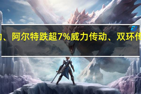 减速器概念股走低中马传动、阿尔特跌超7%威力传动、双环传动、秦川机床、恒锋工具等跟跌