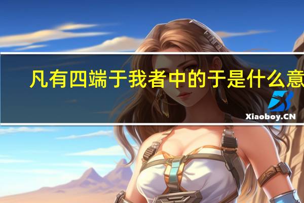 凡有四端于我者中的于是什么意思