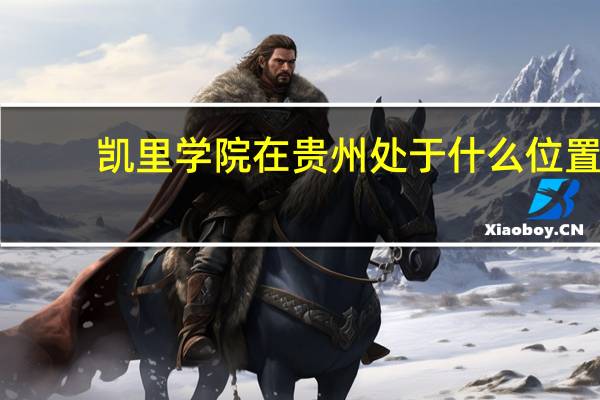 凯里学院在贵州处于什么位置