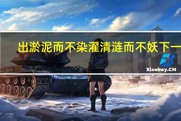 出淤泥而不染濯清涟而不妖下一句（出淤泥而不染濯清涟而不妖的意思）