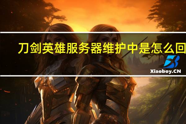 刀剑英雄服务器维护中是怎么回事（刀剑2维护）