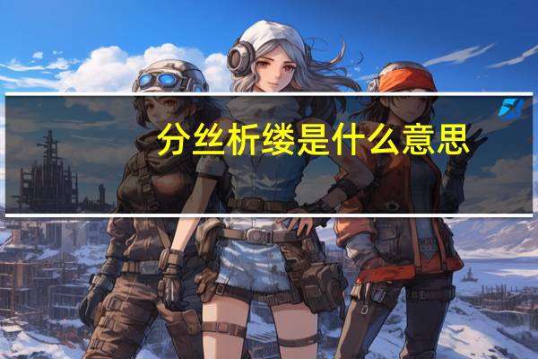 分丝析缕是什么意思