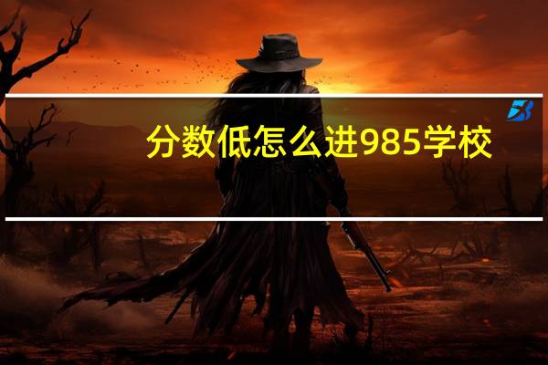 分数低怎么进985学校