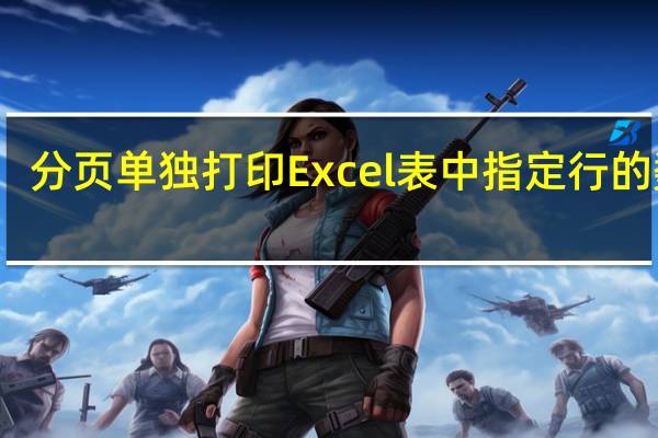 分页单独打印Excel表中指定行的数据