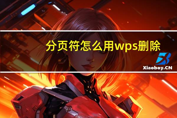 分页符怎么用wps删除(分页符怎么用)