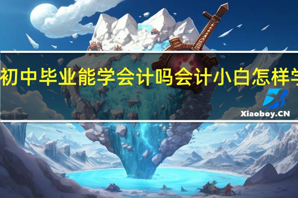 初中毕业能学会计吗 会计小白怎样学会计