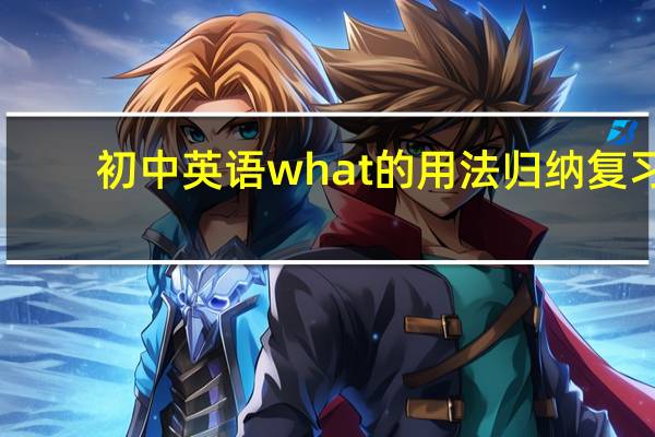 初中英语what的用法归纳复习