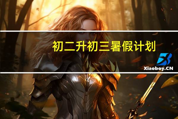 初二升初三暑假计划