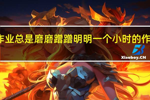 初二学生写作业总是磨磨蹭蹭明明一个小时的作业我却花三个小时，制订