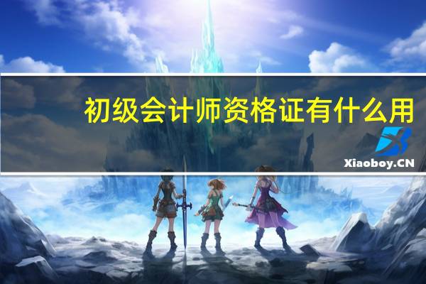 初级会计师资格证有什么用