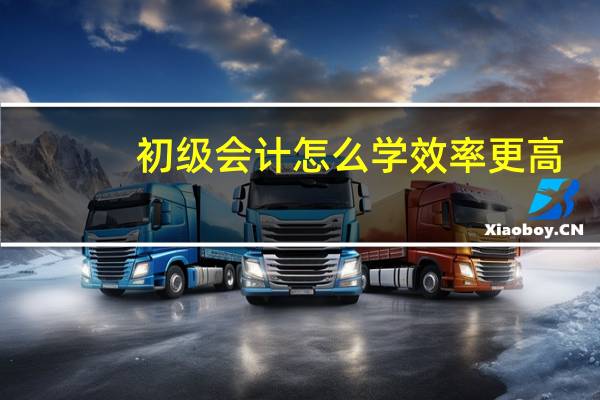 初级会计怎么学效率更高