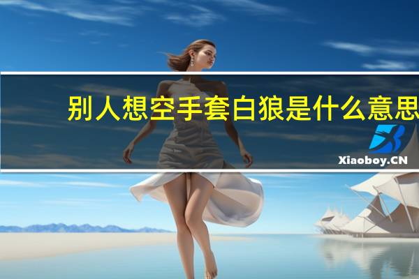 别人想空手套白狼是什么意思