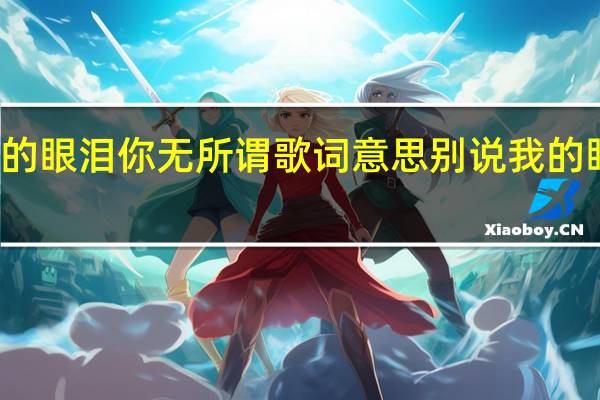 别说我的眼泪你无所谓歌词意思 别说我的眼泪你无所谓