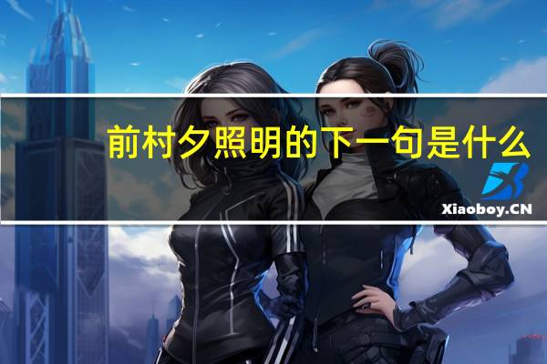 前村夕照明的下一句是什么