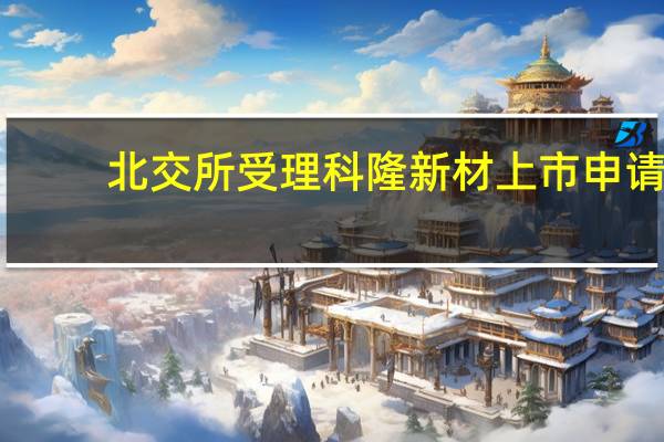 北交所受理科隆新材上市申请