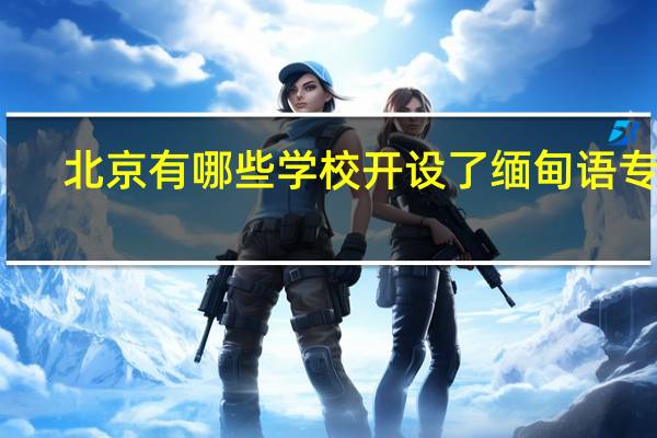 北京有哪些学校开设了缅甸语专业
