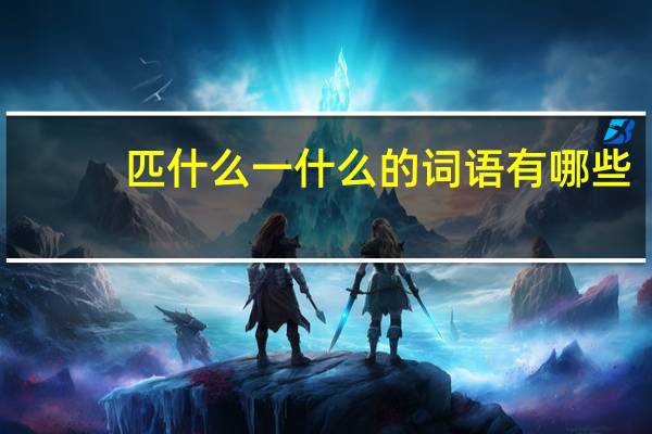 匹什么一什么的词语有哪些?
