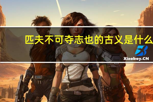 匹夫不可夺志也的古义是什么,经历又是什么
