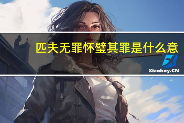 匹夫无罪怀璧其罪是什么意（匹夫无罪怀璧其罪什么意思）