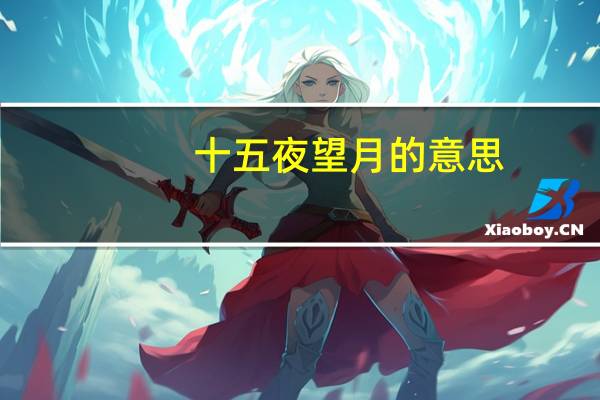 十五夜望月的意思