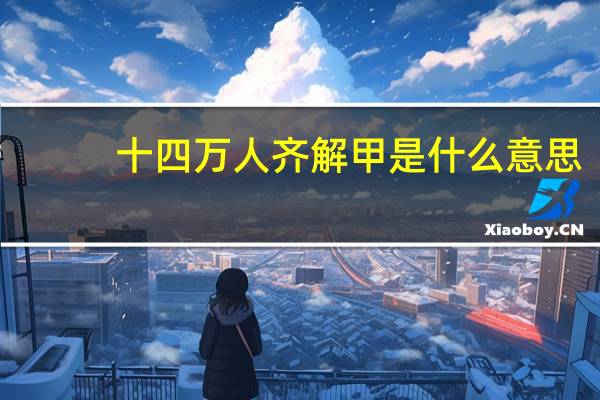 十四万人齐解甲是什么意思