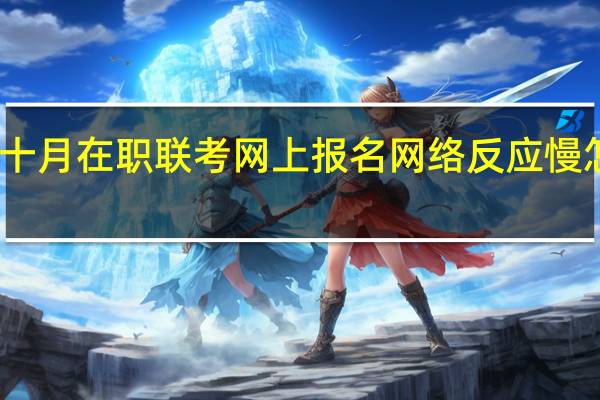 十月在职联考网上报名网络反应慢怎么办