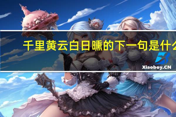 千里黄云白日曛的下一句是什么