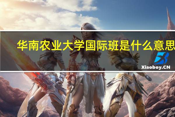 华南农业大学国际班是什么意思啊