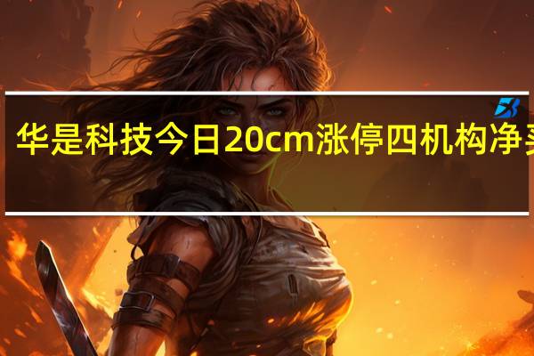 华是科技今日20cm涨停 四机构净买入1.03亿元