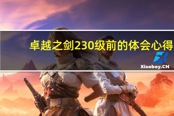 卓越之剑230级前的体会心得（卓越之剑2如何快速升级）
