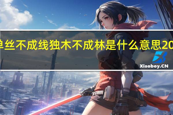单丝不成线独木不成林是什么意思20字解释
