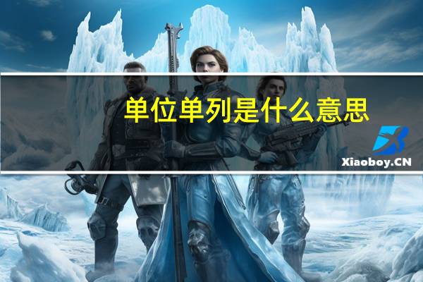 单位单列是什么意思