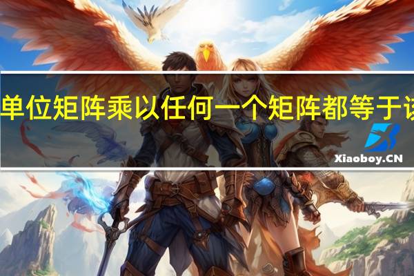 单位矩阵乘以任何一个矩阵都等于该矩阵?