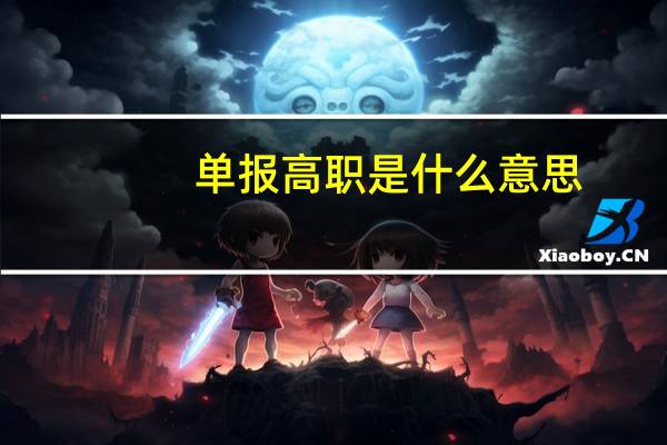 单报高职是什么意思