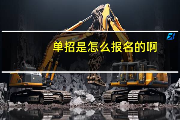 单招是怎么报名的啊