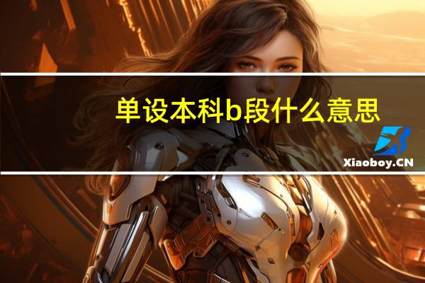 单设本科b段什么意思