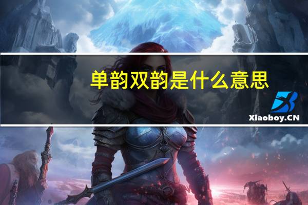 单韵双韵是什么意思