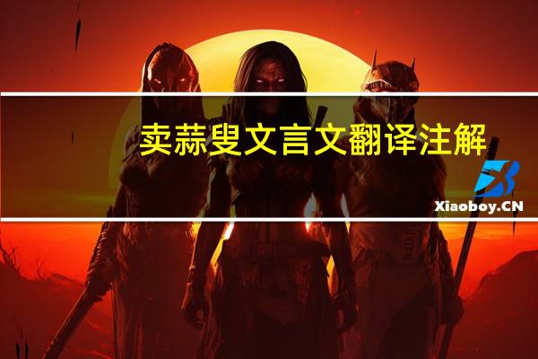 卖蒜叟文言文翻译注解
