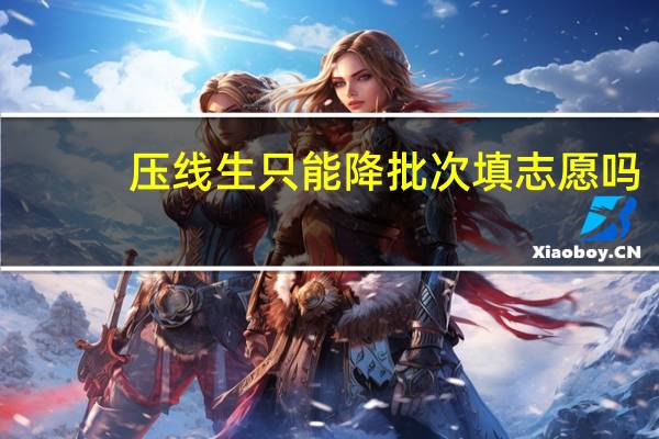 压线生只能降批次填志愿吗