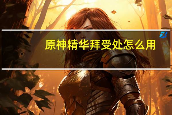原神精华拜受处怎么用