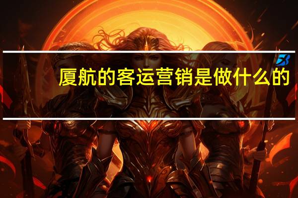 厦航的客运营销是做什么的
