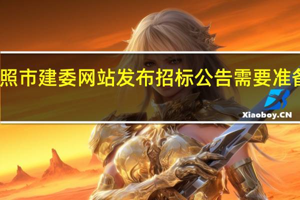 去日照市建委网站发布招标公告需要准备什么资料
