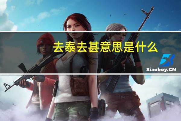 去泰去甚意思是什么