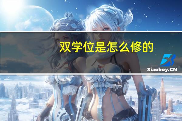 双学位是怎么修的