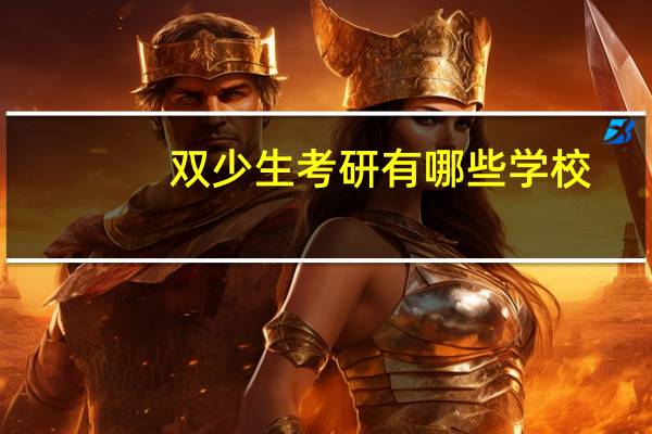 双少生考研有哪些学校