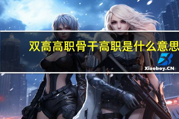 双高高职骨干高职是什么意思