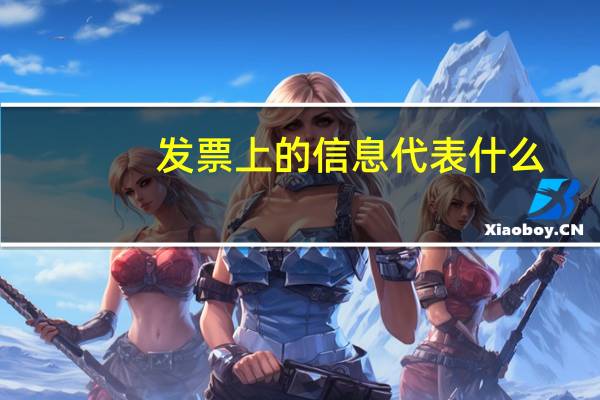 发票上的信息代表什么